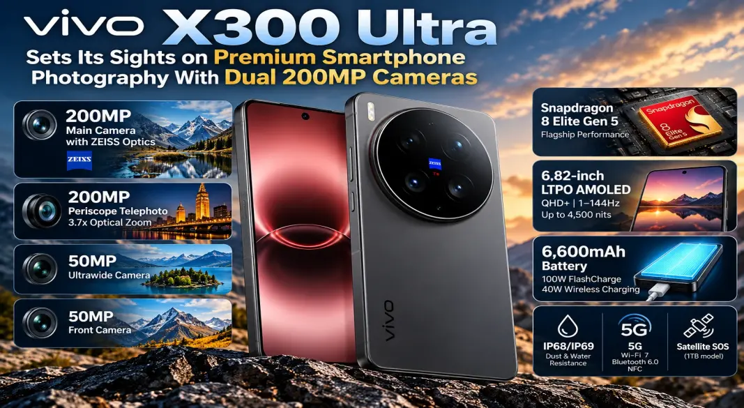 vivo X300 Ultra Dual 200MP ZEISS Cameras and Snapdragon 8 Elite Gen 5