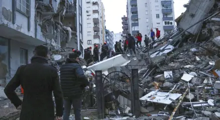 Collapsed buildings and widespread destruction followed the powerful earthquake that struck Türkiye and Syria in February 2023.