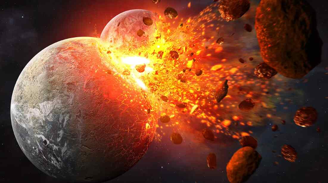 Another possibility is that a moon-forming cataclysm set off Earth’s plate tectonics.