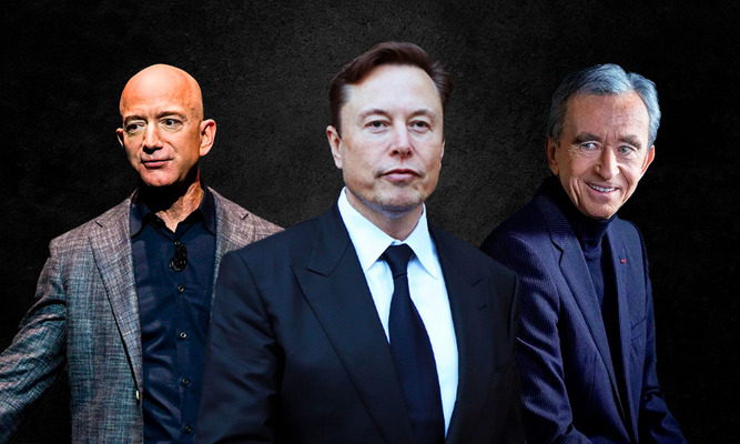 The world’s three richest persons as of 2024