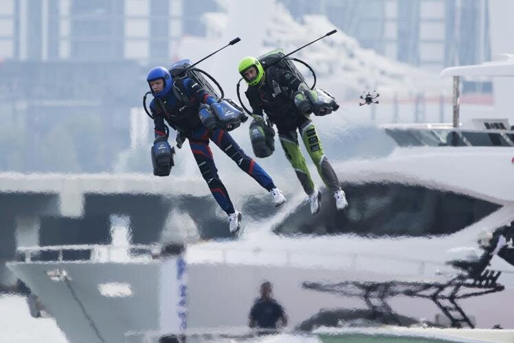 In the first jet suit race in history, real-life “superheroes” fly.