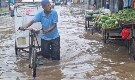 Due to Heavy Rains, River Water has Crossed the Danger Level in Barisal, Bangladesh