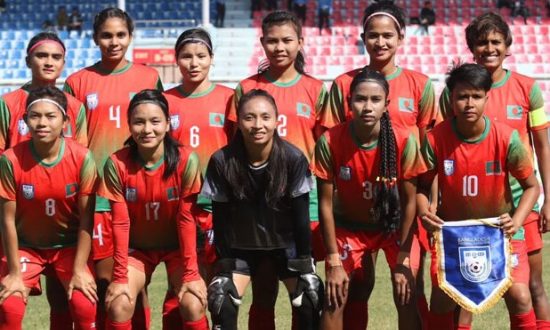 Victorious Bangladesh Women’s Football Team Enters Jamuna Bhavan to Warm Reception