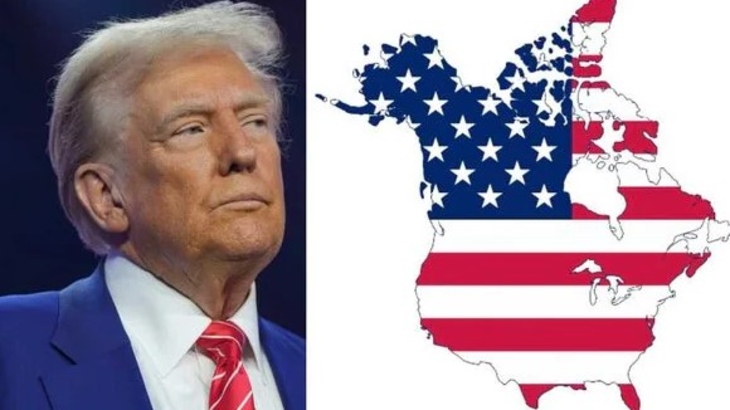 Trump Unveils New Map of the United States, Including Canada