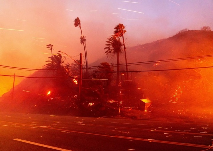 Wildfire Engulfs Los Angeles; Red-Flag Warning Issued