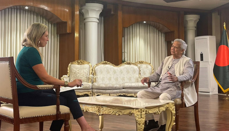 Yunus informs Sky News that Hasina will stand trial, either in person or in absentia.